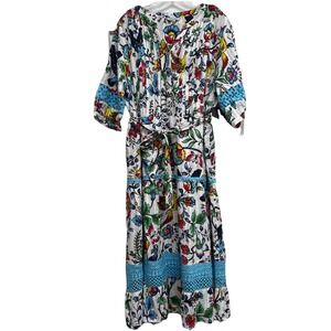 John•Mark‎ NWT Lg Capri Midi Dress Women's Eyelet Lace Floral Tiered Retail$139